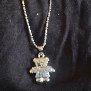Cute teddy bear necklace with chain